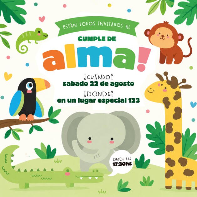 Tarjeta Digital Animales de la Selva