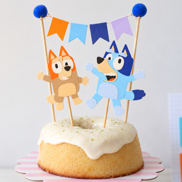 Topper de Torta Bluey y Bingo